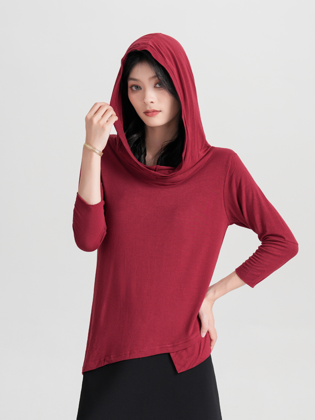 Bamboo Lightweight Women's Hooded Shirt Daily Casual Wear Bamboo Lightweight Women's Hooded Shirt Daily Casual Wear