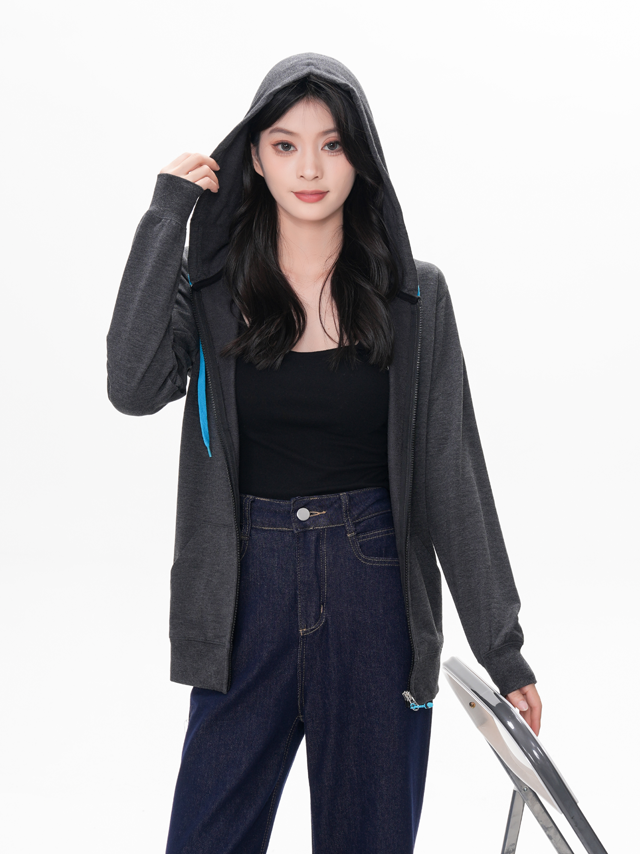 Heather Gray Bamboo Zip Hoodie Spring Casual Wear Heather Gray Bamboo Zip Hoodie Spring Casual Wear