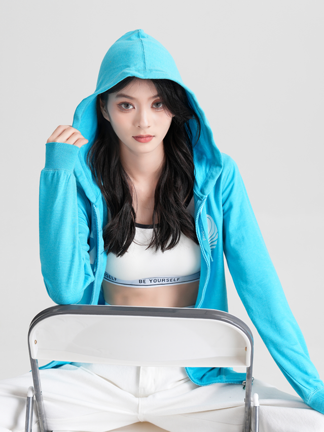 Women's Bamboo Hoody Blue
