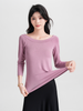 Bamboo Sabrina Neck Long Sleeve T-shirt