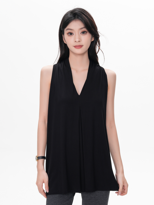 Bamboo Sleeveless V-neck Top