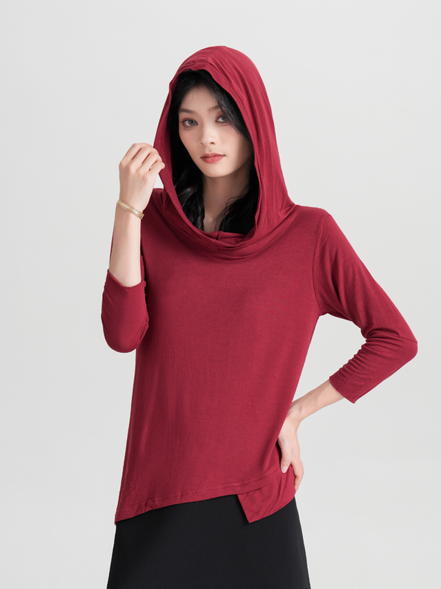 Bamboo Women's Thin Hooded Shirt