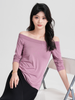 Bamboo Sabrina Neck Long Sleeve T-shirt
