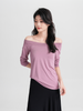 Bamboo Sabrina Neck Long Sleeve T-shirt